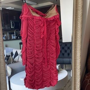 Majorelle fitted off shoulder dress